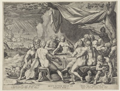 Sinful Mankind Before the Flood Sicvt avtem erat in diebvs noe (tittel på objekt) av Johann Sadeler (I)