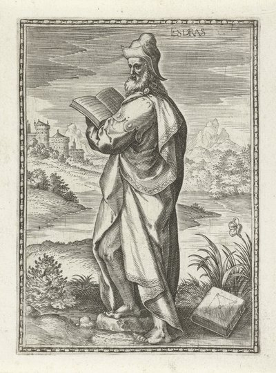 Ezra Esdras (tittel på objekt) Det gamle testamentets tegn (serietittel) av Johann Sadeler (I)