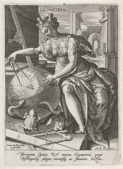 Geometri Geometri (tittel på objekt) De syv liberale kunstene (artes liberales) (serietittel) av Johann Sadeler (I)