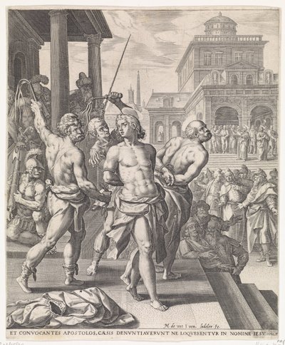 Flagelering av apostlene Apostlenes gjerninger (serietittel) av Johann Sadeler (I)