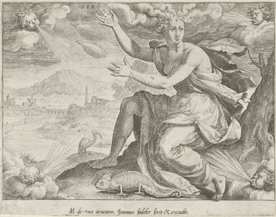 Himmel Aer (tittel på objekt) The Four Elements (serietittel) av Johann Sadeler (I)