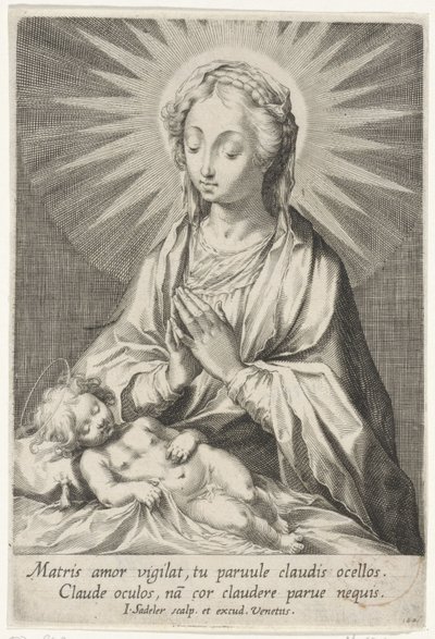 Maria forguder det sovende Kristusbarnet av Johann Sadeler (I)