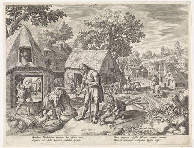 Metusalem og hans barn Historien om Sets familie / Bedømme de gode og de dårlige (serietittel) Bonorum et Malorum consensio (serietittel) av Johann Sadeler (I)