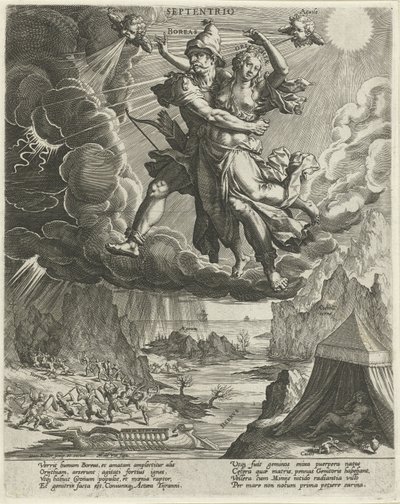 Nord vind Septentrio (tittel på objekt) The Four Winds (serietittel) av Johann Sadeler (I)