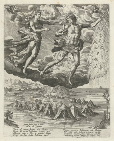 østavind Oriens (tittel på objekt) The Four Winds (serietittel) av Johann Sadeler (I)