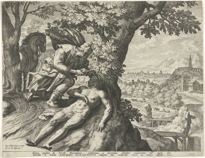 Lignelse om den barmhjertige samaritan av Johann Sadeler (I)