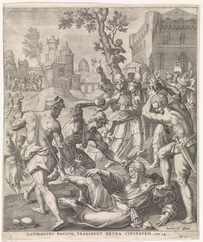 Steining av apostelen Paulus Apostlenes gjerninger (serietittel) av Johann Sadeler (I)