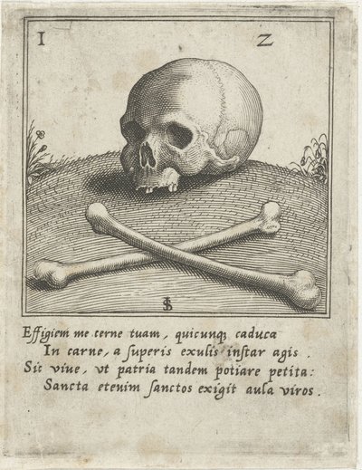 Vanitas-skildring med en hodeskalle og to bein av Johann Sadeler (I)