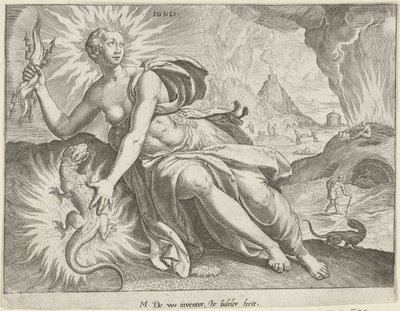 Fyrverkeri Ignis (tittel på objekt) The Four Elements (serietittel) av Johann Sadeler (I)