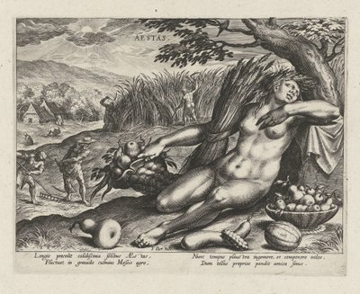 Sommer Aestas (tittel på objekt) The Four Seasons (serietittel) av Johann Sadeler (I)