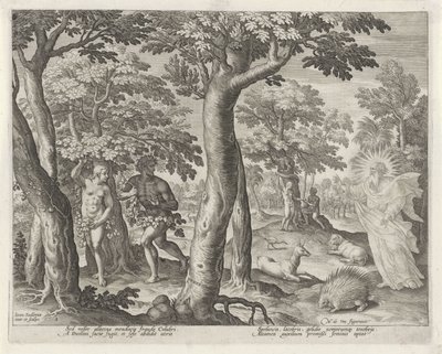 Menneskets fall Historien om Kains familie / Om gode og dårlige verk (serietittel) Boni et mali scientia (serietittel) av Johann Sadeler (I)