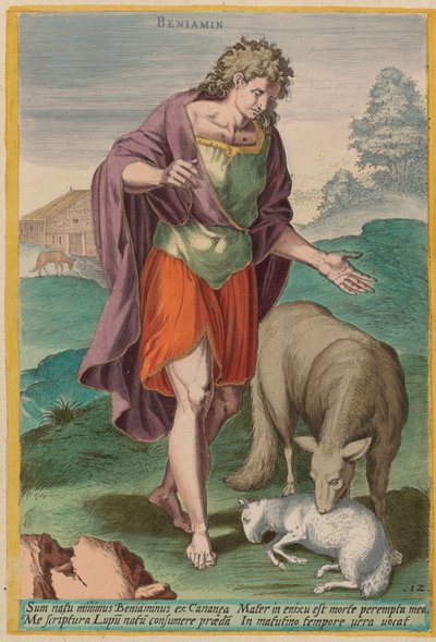 Benjamin, ca. 1585. av Johann Sadeler I