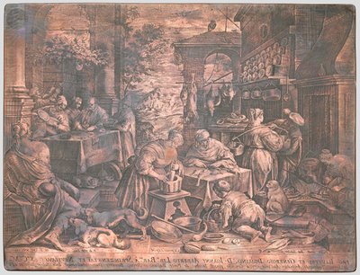 Kobberplate for Den rike mannen og Lasarus av Johann Sadeler I
