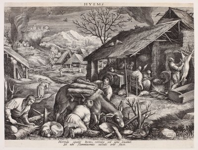 Vinter - Hyems (De fire årstidene) av Johann Sadeler I