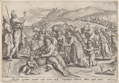 Utvandringen fra Egypt, ca. 1585. av Johann Sadeler I