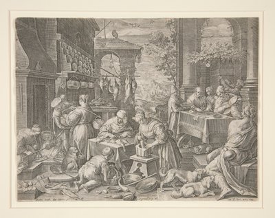 Den rike mannen og Lasarus av Johann Sadeler I