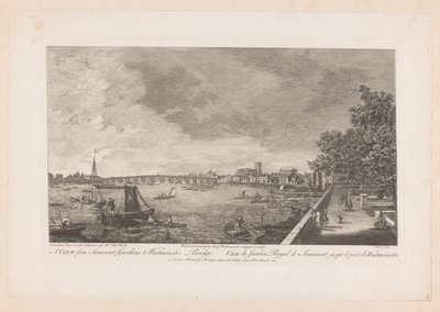Utsikt over Somerset Gardens fra Westminster Bridge i London av Johann Sebastian Muller