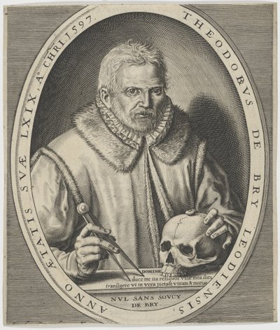 Portrett av Theodor de Bry 1528-1598, ca. 1597. av Johann Theodor de Bry