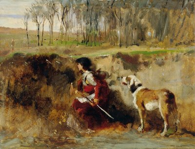 Studie av en ridder med en hund av Johann  Till der Jüngere