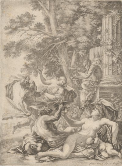 En bakkansk scene av Johann Ulrich Kraus