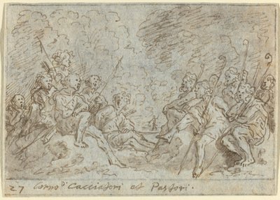 Kor av jegere og hyrder av Johann Wilhelm Baur