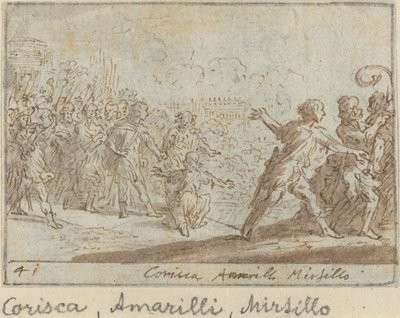 Corisca, Amarilli og Mirtillo, 1640. av Johann Wilhelm Baur
