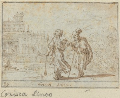 Corisca og Linco, 1640. av Johann Wilhelm Baur
