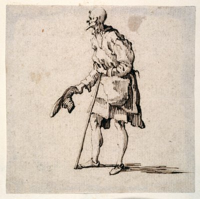 Country Man står og tar av seg capsen (penn og blekk på papir) av Johann Wilhelm Baur
