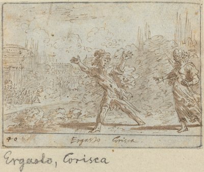 Ergasto og Corisca, 1640. av Johann Wilhelm Baur