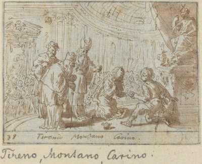 Tirenio, Montano og Carino, 1640. av Johann Wilhelm Baur