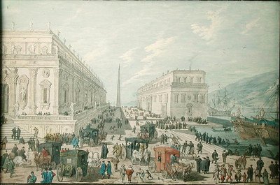 Utsikt over havnen i Messina av Johann Wilhelm Baur