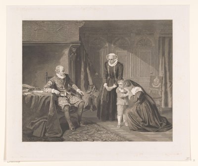 Reinier van Oldenbarnevelts mor, kone og sønn ber Maurits om nåde, 1623 av Johann Wilhelm Kaiser (I)