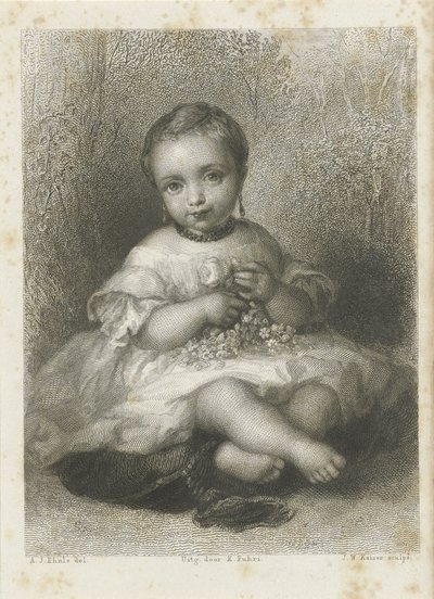 Portrett av en ukjent jente av Johann Wilhelm Kaiser (I)