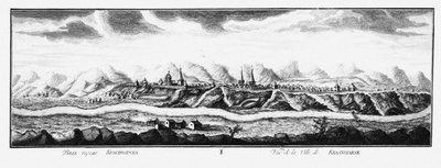Utsikt over Krasnoyarsk, ca 1735 av Johann Wilhelm Lürsenius