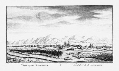 Utsikt over Selenginsk, ca 1735 av Johann Wilhelm Lürsenius