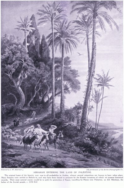 Abraham går inn i Palestinas land 2250 f.Kr av Johann Wilhelm Schirmer