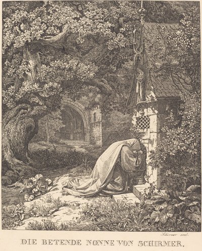 Den bedende nonne av Johann Wilhelm Schirmer