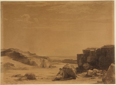 Hagar i ørkenen (1. Mosebok 21, 16) av Johann Wilhelm Schirmer