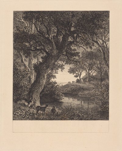 Jegere forlater en skog av Johann Wilhelm Schirmer