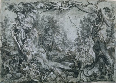 Saint Deicolus og villsvinet av Johann Wolfgang Baumgartner