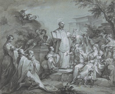 Saint Ignatius of Loyola Preaching, før 1761. av Johann Wolfgang Baumgartner