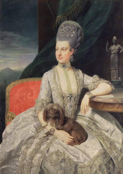 Erkehertuginne Maria Christine Habsburg-Lothringen (1742–98), datter av keiserinne Maria Theresia av Østerrike (1717–80) og keiser Frans I av Østerrike (1742–98) av Johann Zoffany