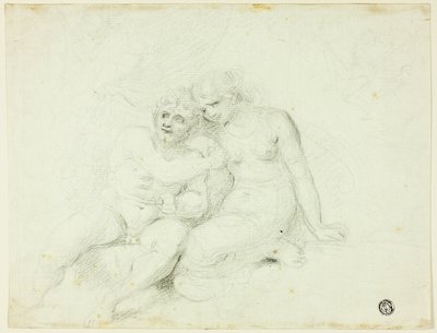 Sittende Hann Nær Kvinne av Johann Zoffany