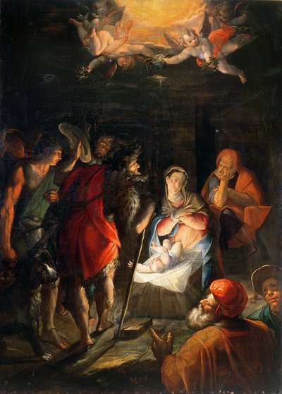 Tilbedelse av hyrdene av Johann or Hans von Aachen