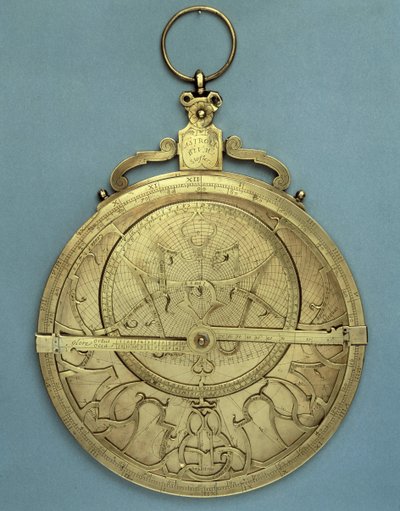 Astronomisk instrument: et astrolabium av Johannes Stoeffler (Stoffler) (1452-1531), laget på 1500-tallet. Paris, Brieux-samlingen av Johannes Stoeffler