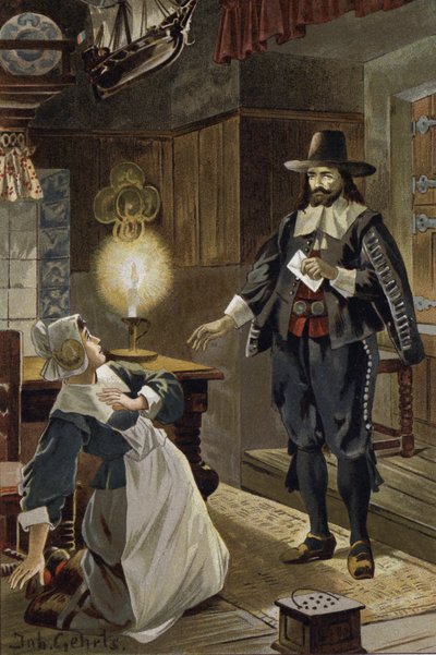 Illustrasjon for The Flying Dutchman, eller Der Fliegende Hollander (farge litho) av Johannes (after) Gehrts