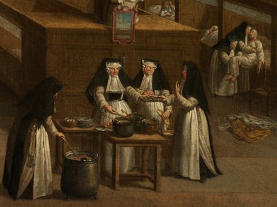 Detalj av avdelingene ved Saint John's Hospital av Johannes Beerblock