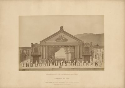 Pasjonsspill fra Ober-Ammergau - proscenium med kor av Johannes Bernhard