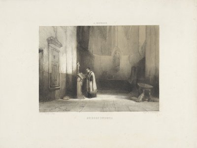 Hubert Duifhuis leser i en kirke av Johannes Bosboom