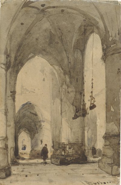 Interiør i Saint Bavo-kirken i Haarlem av Johannes Bosboom